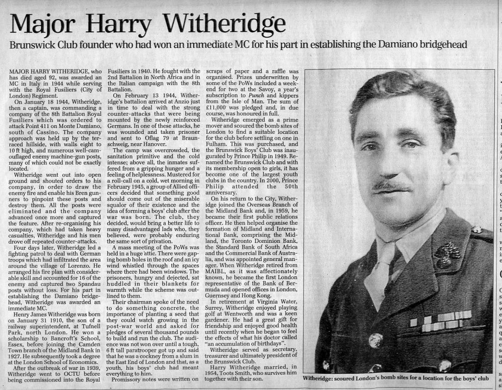 Major Harry Witheridge