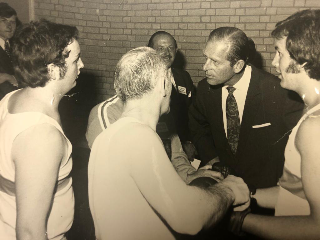 Prince Philip meeting Brunswick Club boxers, July 1972